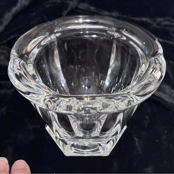 BACCARAT Clear Crystal Harcourt Missouri Jam Jar Bowl VINTAGE Decor